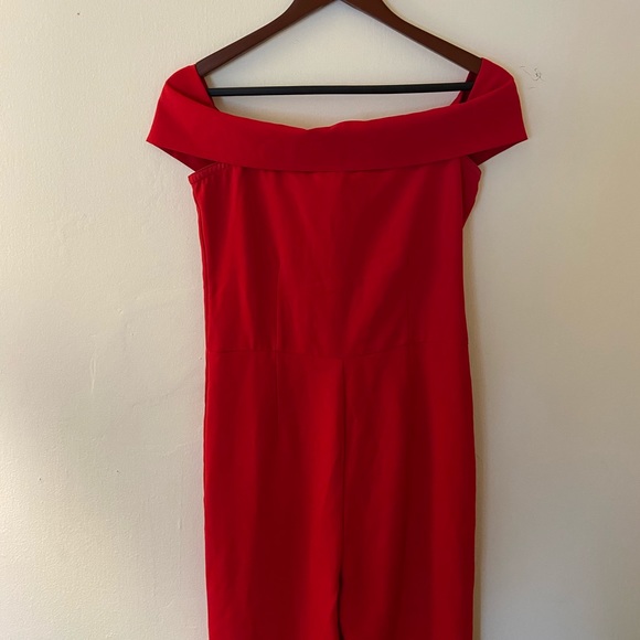 Red jumpsuit revolve - Picture 3 of 4